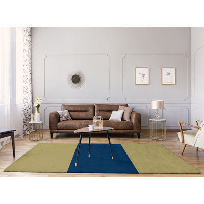 Tapis doré/bleu