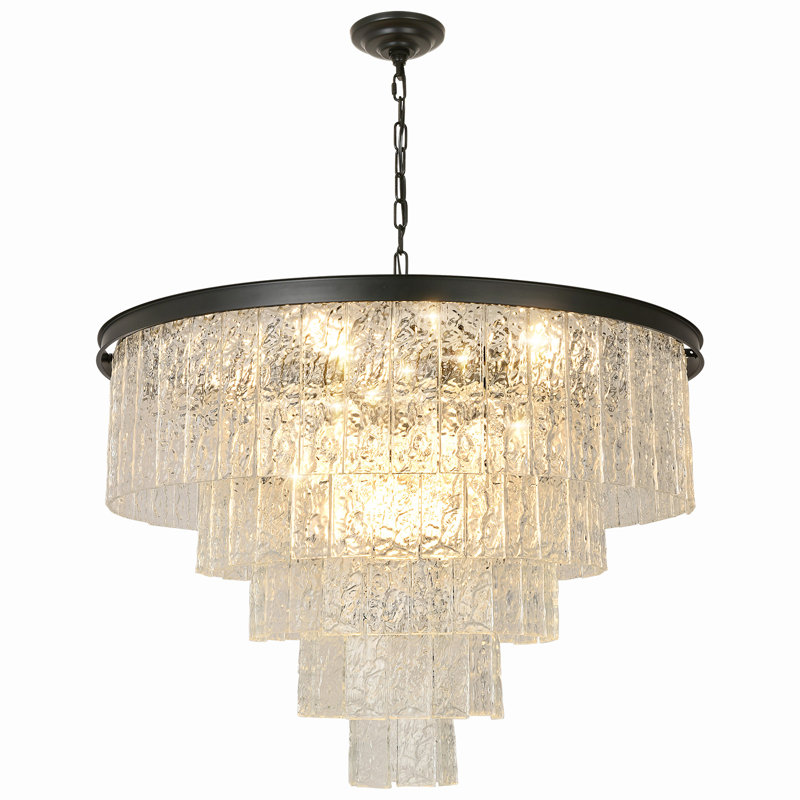 Lustre unique à couches multiples, 15 lumières, 5 étages, H 23 po x l 31 po x P 23 po