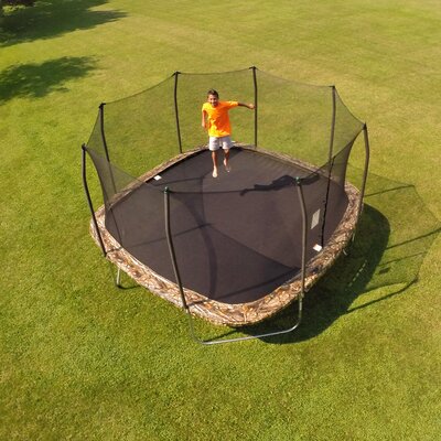 Camo 14' Square Trampoline with Safety Enclosure -  Skywalker Trampolines, OWTCS1414