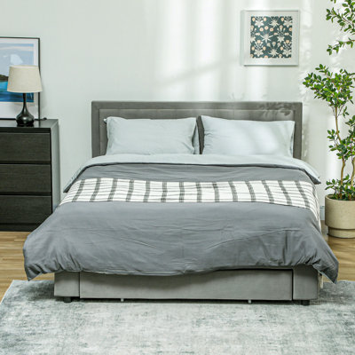 Anindo Bed Frame with Storage and Adjustable Headboard