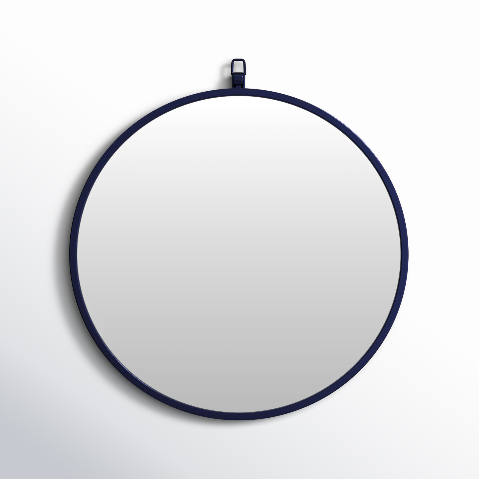 Cassie Metal/Manufactured Wood Round Wall Mirror, 18" x 18", Blue