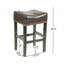 Tabouret de comptoir en faux cuir brun sans dossier