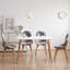 40.5cm Patchwork Linen Nordic style Dining Chairs with Solid Wood Legs-585766145