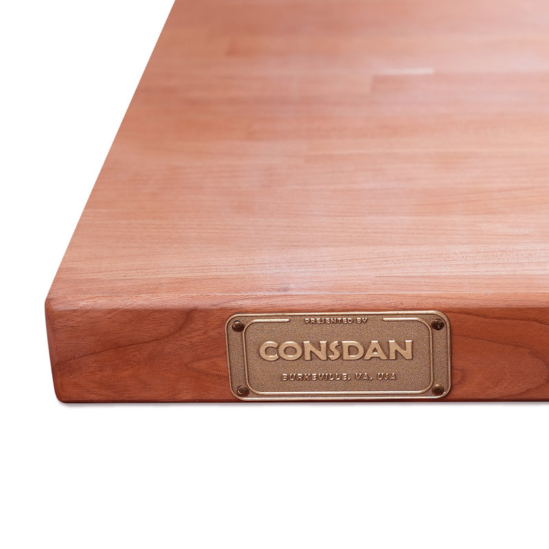 Comptoir en bois massif de couleur cerisier massif des États-Unis, comptoir de table de boucher Consdan, Brun