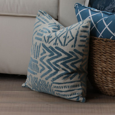 Bissau Patchwork Feather Throw Pillow