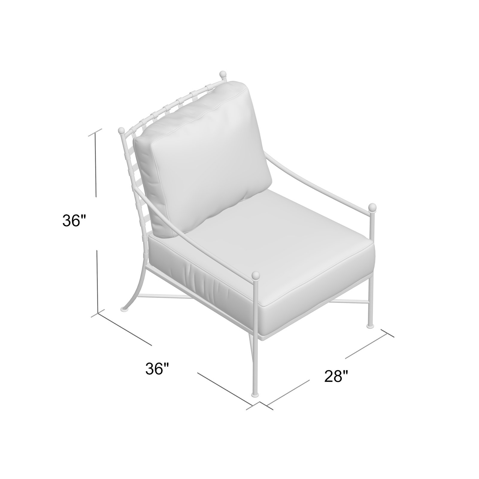 Lucier Outdoor Lounge Chair , Sunbrella® Cushions Included, Cabana Classic Striped Sunbrella®
