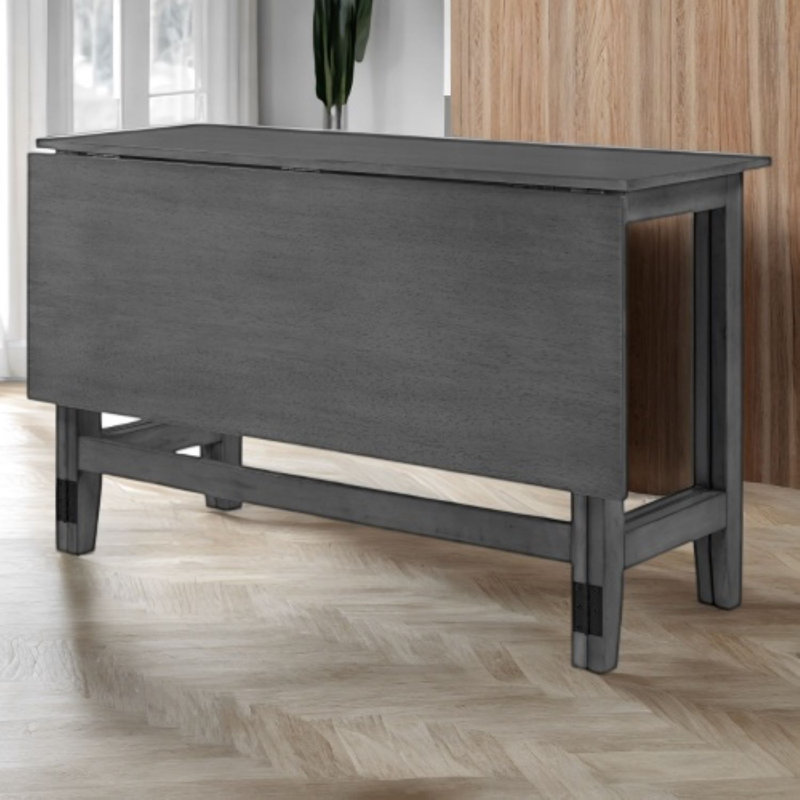 Table de salle à manger à rallonge Farmhouse pour table de cuisine 4, 47 po, Gris