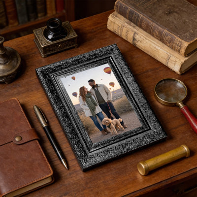 Cadre photo noir sophistiqué 1 PC 5 po x 7 po avec finition maison