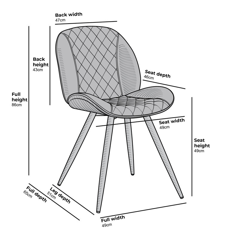Dash Upholstered Dining Chair, Blue