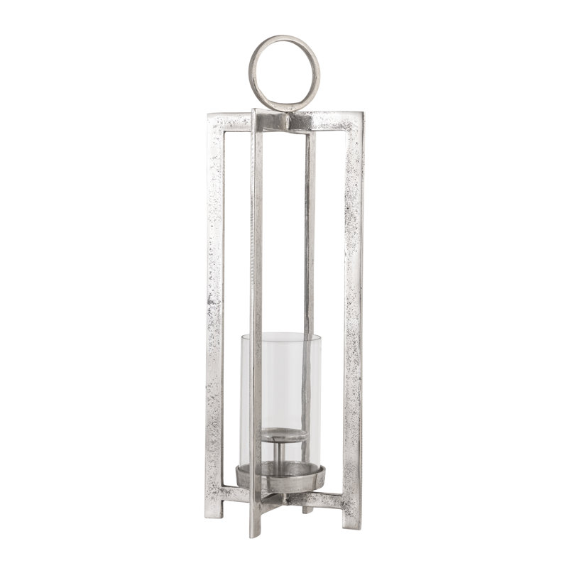 Lanterne Wilmot - grand argent, H 30,5 po x l 10 po x P 10 po