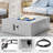50,000 BTU Square/Rectangle Patio Concrete Propane Fire Pit Table in Off-White-1847988021