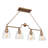 3-Light Gold Universal Ceiling Chandelier with Seeded Glass for Kitchen Island 