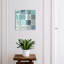 Key box, Opens to the right, 30x30x5, Black, Turquoise mosaics with geometric patterns, 