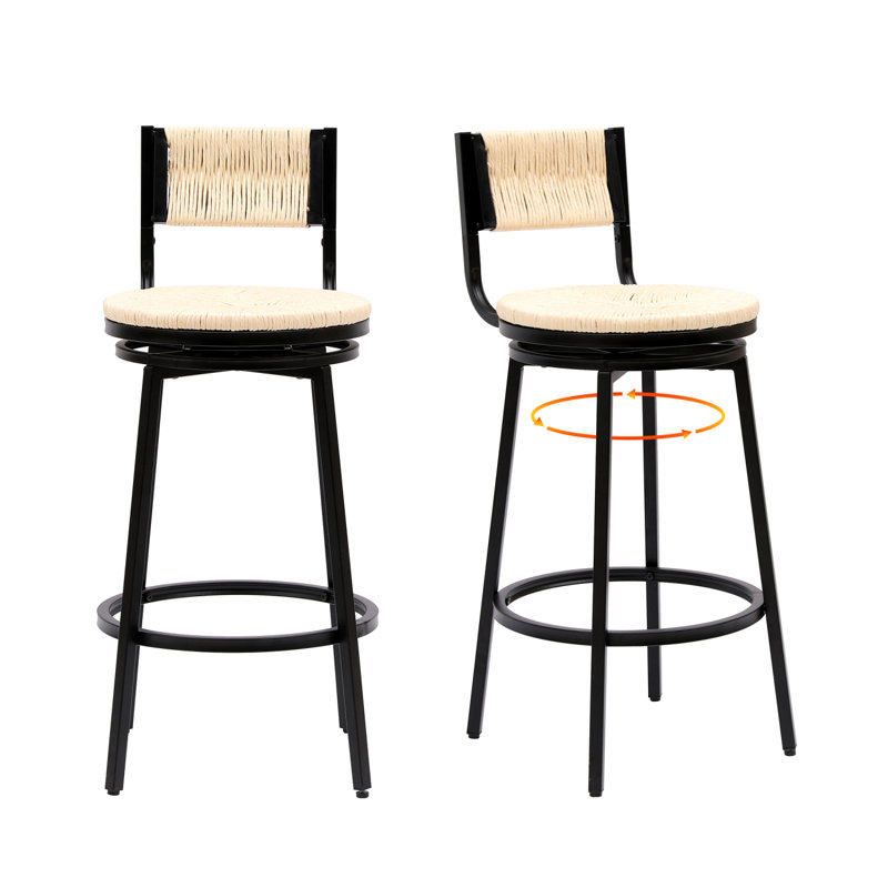 Élégants tabourets de bar tissés à la main au design ergonomique et au charme rustique