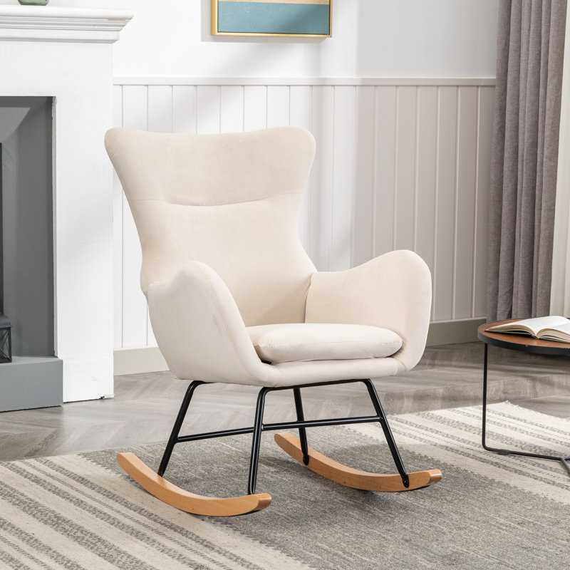 Metal Rocking Chair, Beige