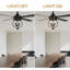Ventilateur de plafond industriel 52 po avec ensemble d'éclairage et télécommande, ventilateur de plafond à moteur à courant continu pour salon
