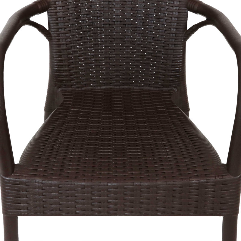 Fauteuil de patio empilable Beam, Marron foncé