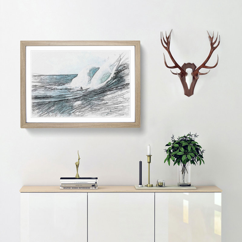 Surfs up in Abstract - Framed Print, Oak Framed, 27cm H x 36cm W x 2cm D