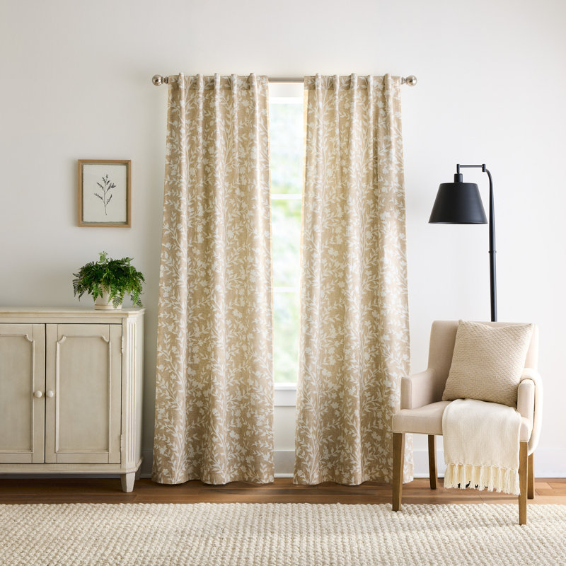 Martha Stewart Amelia Curtain Panel Pair Linen, 37" W x 95" L