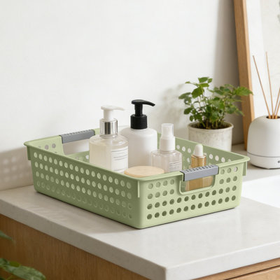 Plastic Storage Baskets Multi-Purpose Organizer Bin Waterproof Bathroom Shower Caddy Laundry Toy Organizer Easiler Clean Baskets