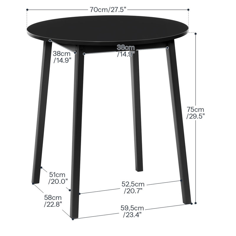 Table de salle à manger ronde en bambou, Noir