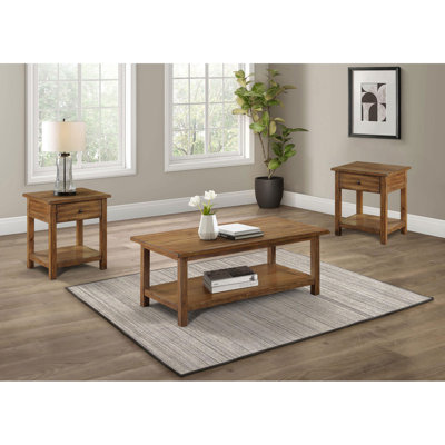 Ensemble de 3 tables basses et 1 table de bout Castleton Brown
