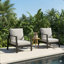 Set Of 2 All-Weather Aluminum Patio Armchairs With Thick Cushions & Frame