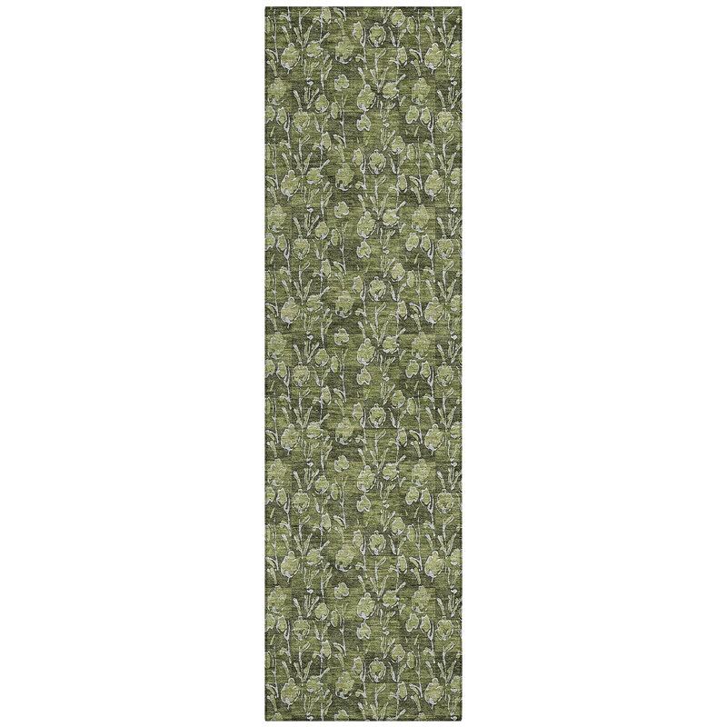 Emeth Washable Floral Indoor / Outdoor Rug, Runner 2'3" x 7'6"