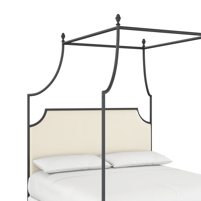 337 Flying Arch Canopy Bed | Complete Canopy, California King, Flat Black/Beige