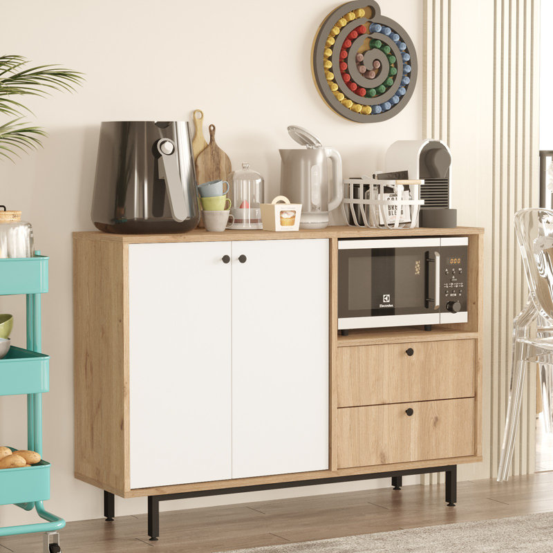 Armoire polyvalente Colesen, Blanc / beige, H 33,46 po x l 47,24 po x P 13,98 po