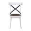Ensemble de 2 chaises de ferme rustiques avec dossier en X en métal, structure en bois, chaises d'appoint de cuisine rétro
