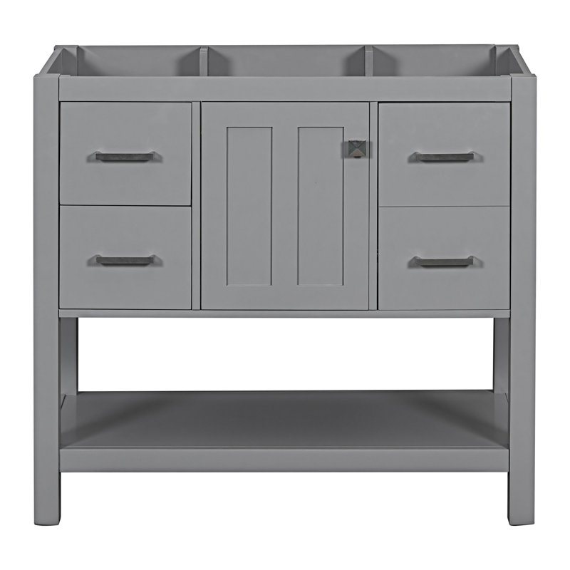 Base de meuble-lavabo simple 35,4 po seulement, Gris