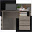 Bureaux, bureau d'ordinateur moderne avec rangement ouvert 3 tiroirs, espace de travail l 47,2 po | Gris clair | Panneau de particules
