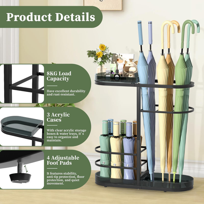 Freestanding Metal Entrance Hall Umbrella Stand