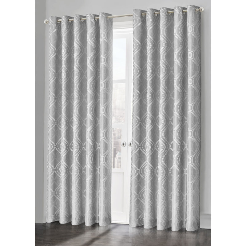 Chloye Curtain Single Panel, 116.84cm Width x 182.88cm Drop, Light Grey