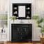 Meuble-lavabo de salle de bain avec lavabo supérieur, armoire à miroir, armoire de rangement moderne avec 2 portes à fermeture douce et 2 tiroirs, meuble-lavabo simple-1513467748