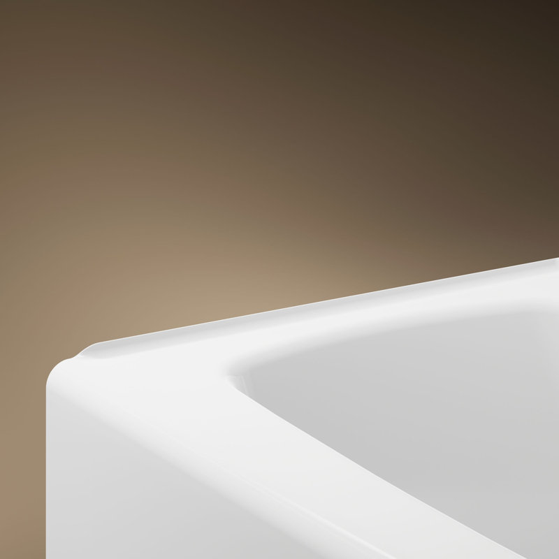 Seaforth™ 54" x 30" Alcove/Tile in Soaking Cast Iron Bathtub, White, Right