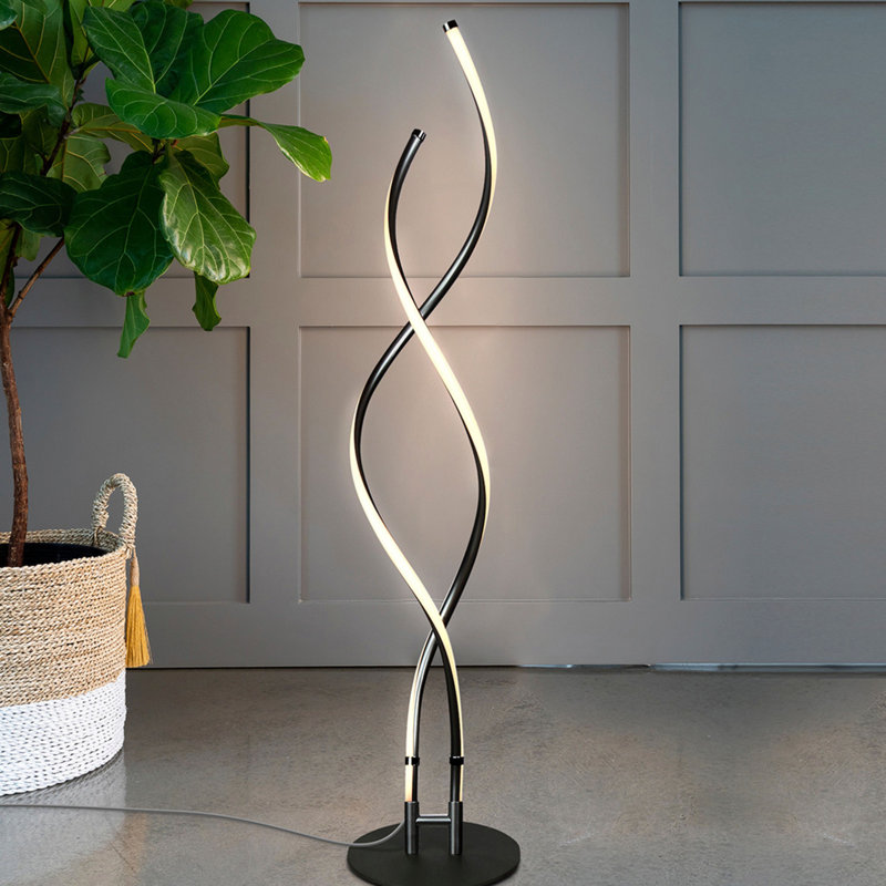 Embrace Adjustable 60" Black LED Energy-Efficient Floor Lamp