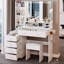 Meuble-lavabo de 41 po à gauche 41 po. Miroir à DEL réglable 3 couleurs, 2 AC et 2 ports. Tabouret rembourré. Commode blanche American Design.