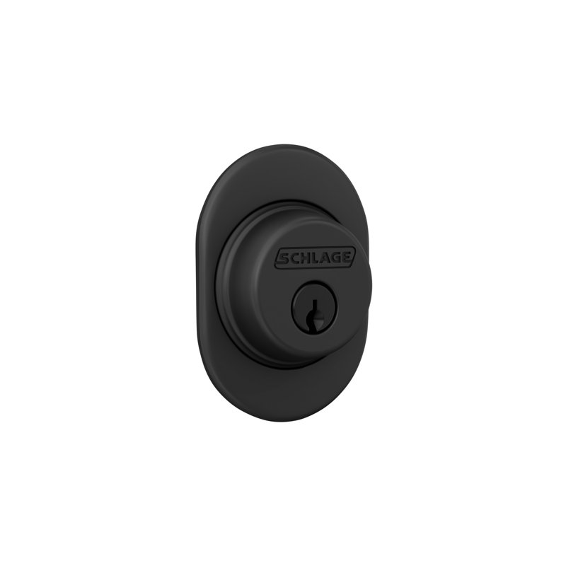 Single Cylinder Deadbolt With Remsen Trim, Matte Black