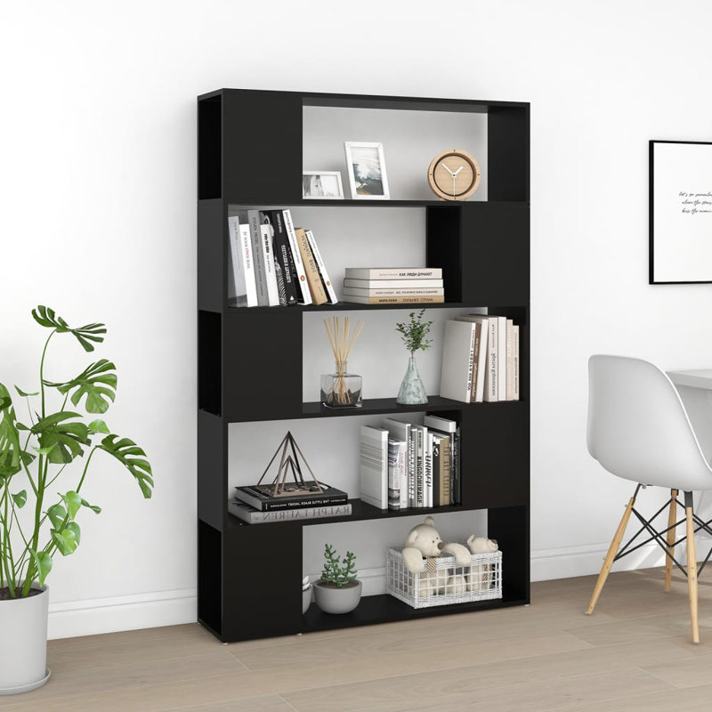 Cati 155cm H x 100cm W Standard Bookcase, High Gloss Grey