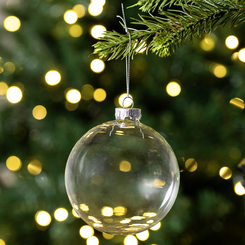 Ornement boule de Noël en verre à 2 finitions, Transparent