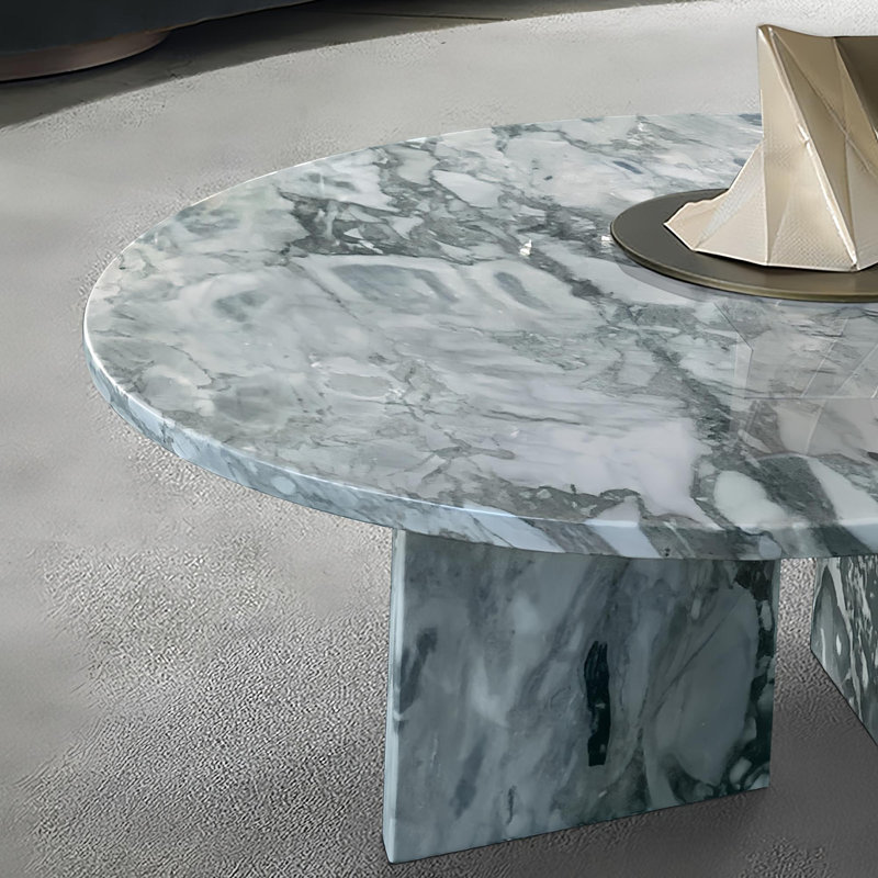 ensemble de tables basses en marbre naturel, Bleu/gris