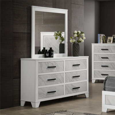 Commode 6 tiroirs avec miroir Pham