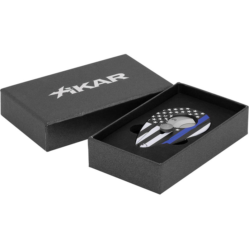 Coupe-cigare Xikar X2, série Hero, ligne rouge, Bleu