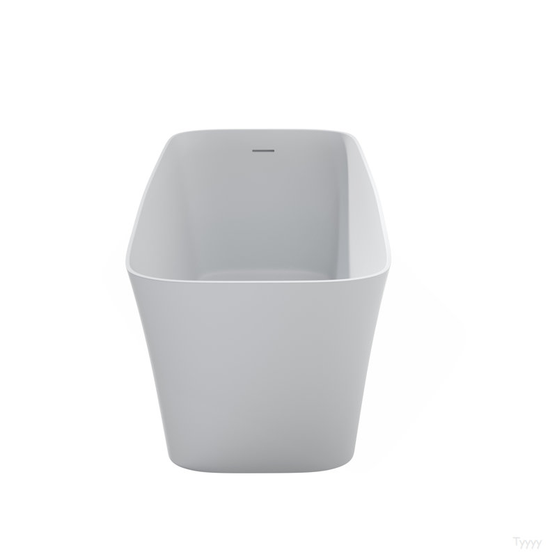 47 Inch Solid Surface Soaking Bathtub - Deep Soak Freestanding Tub