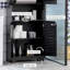 Grande armoire de rangement étroite pour salle de bain avec tablettes et portes réglables, armoire à linge autoportante pour une utilisation efficace de l'espace-1565420298