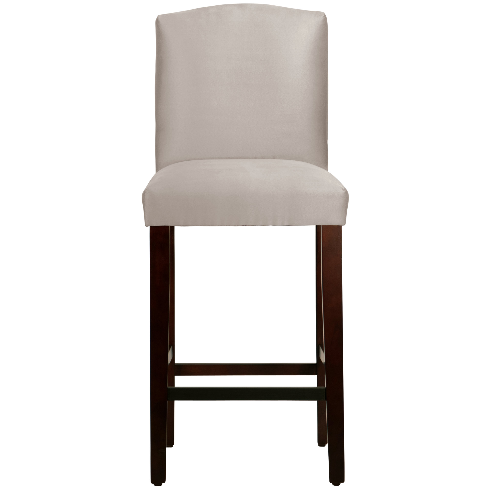 April Upholstered Stool, Bar Stool (31" Seat Height), Classic Slate Linen, Espresso