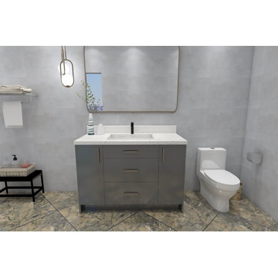 Birmingham 48" Single Bathroom Vanity Base, Ready to Install