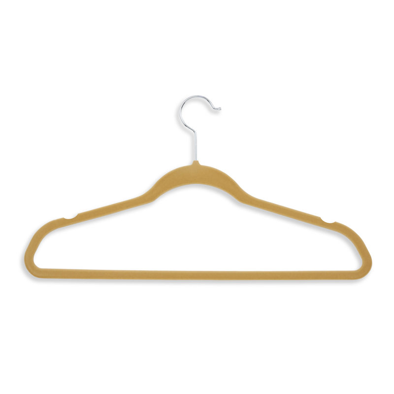 Cintre standard en velours antidérapant, Brun clair, 50